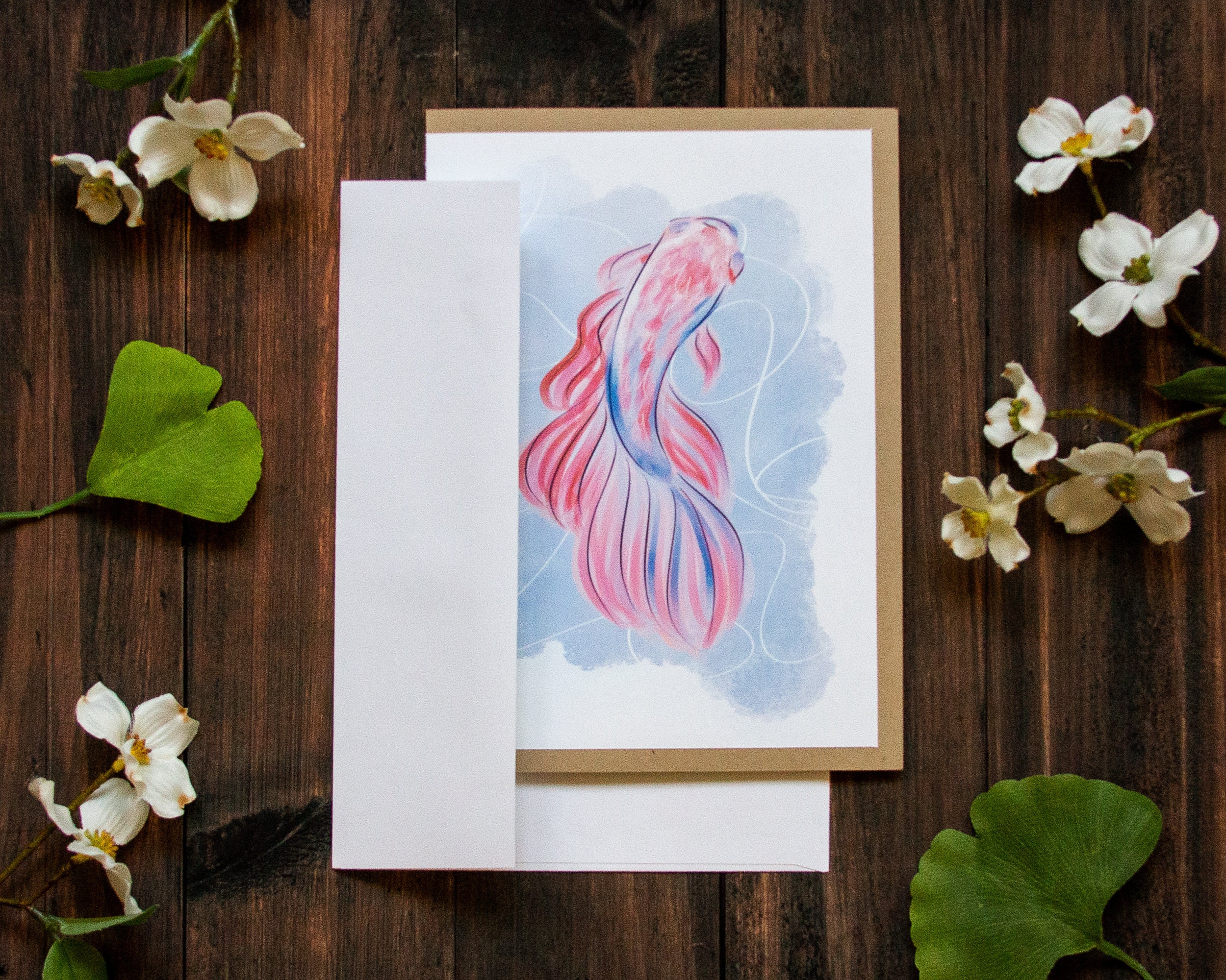Painted Fish Original Artwork Greeting Card Envelopes - Etsy New Zealand