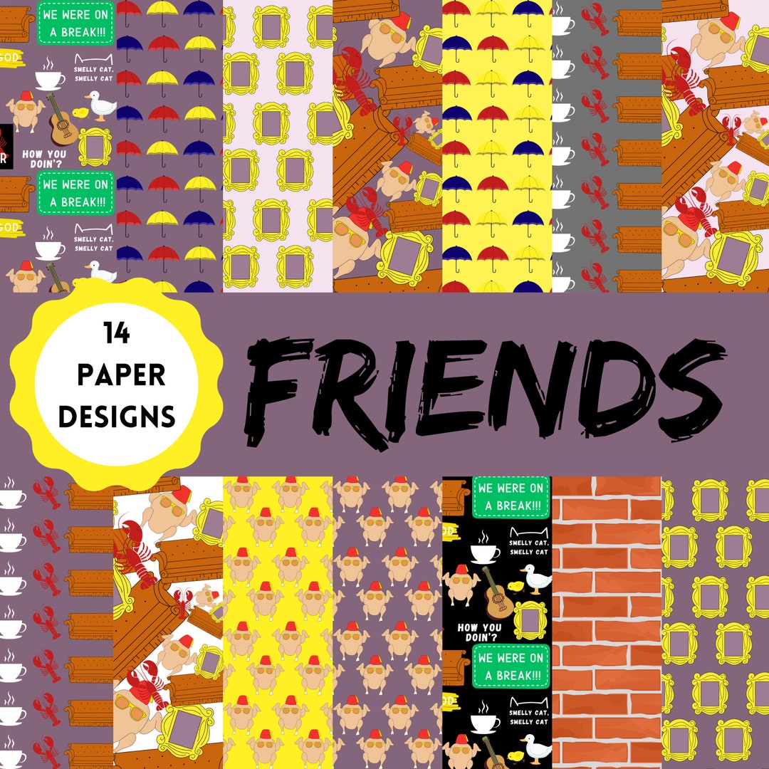 Friends Digital Paper Friends Sitcom 90 s TV Show Etsy Friends Digital Paper Friends Sitcom 90 s TV Show Etsy