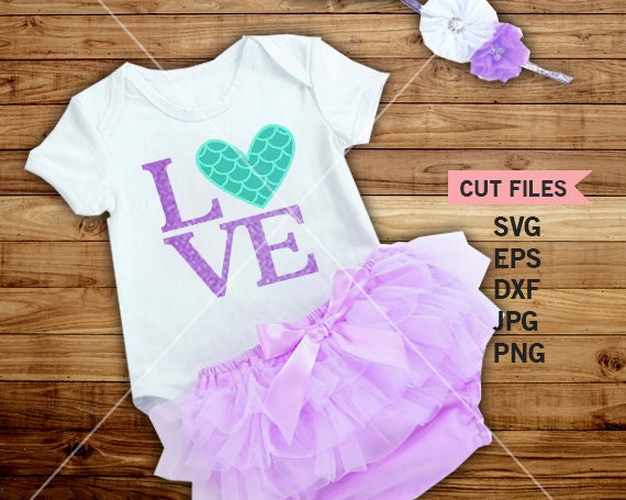 Download Love Mermaid SVG Baby SVG Baby Shirt Cuttable File dxf | Etsy