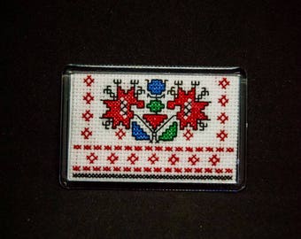 Handmade Embroidered Ornament Rectangle Magnet (2 options)