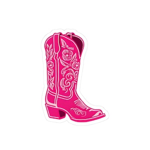 Pink Cowgirl Boot Kiss-Cut Sticker
