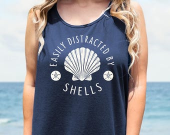 Comfort Colors Shells Tank Top: Beachcomber Gift, Summer Cotton