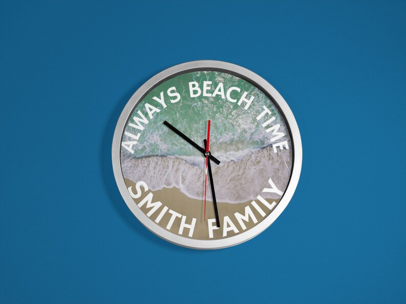 Personalized Wall Clock For Beach Lovers With Name Coastal Homes image 8