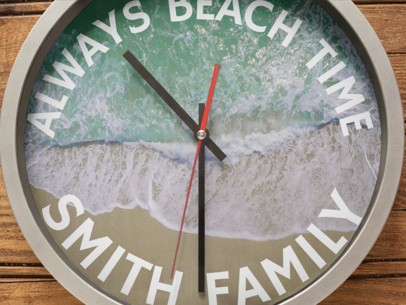 Personalized Wall Clock For Beach Lovers With Name Coastal Homes image 9