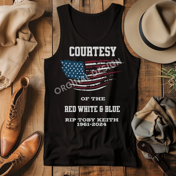 In Memory Of Toby Keith 1961 to 2024 Red White Blue TShirt Limited Unisex 100% Cotton Tank Top, Country Music Jersey Tank For Him Or Her