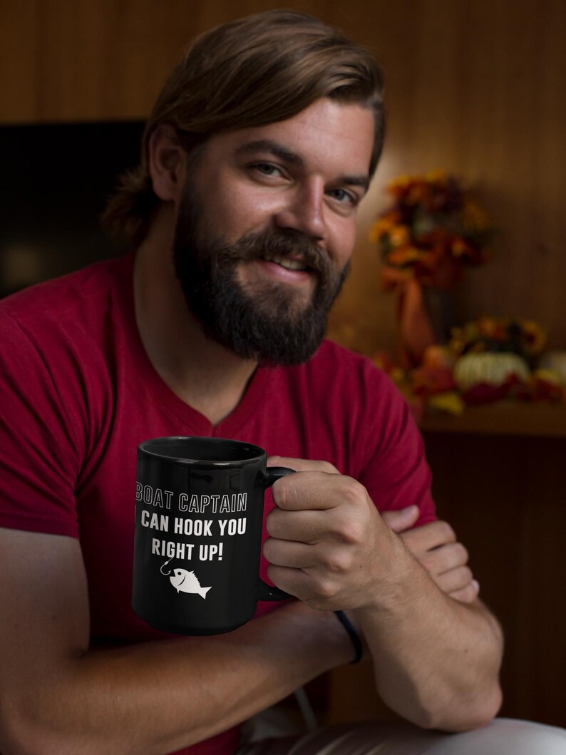 Boat Captain Mug Gift, Fishing Charter Boat Captain Can Hook You up