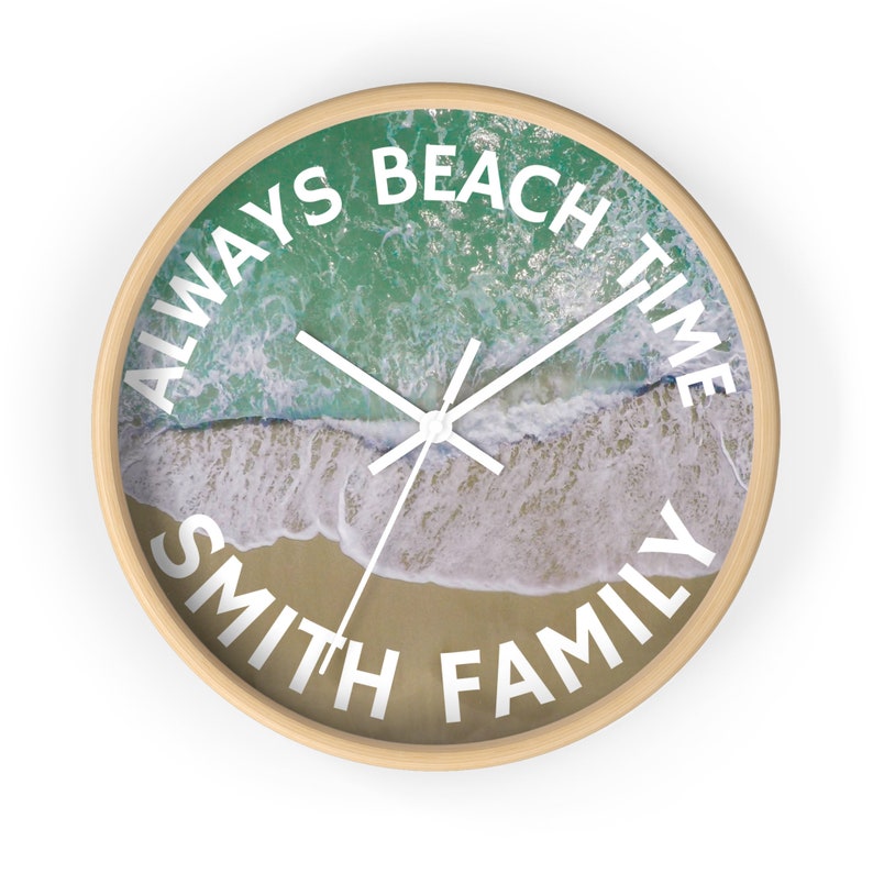 Personalized Wall Clock For Beach Lovers With Name Coastal Homes image 4