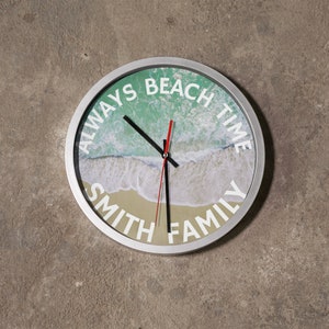 Personalized Wall Clock For Beach Lovers With Name Coastal Homes image 10