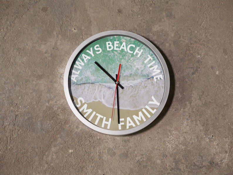 Personalized Wall Clock For Beach Lovers With Name Coastal Homes image 10