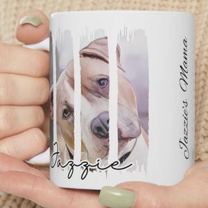 Custom Pitt Bull Dog Mama Mug Personalized Dog's Name Coffee Cup, Gift Idea for Dog Lovers, Pet Owners Gift, Dog Mom Mother's Day Gifts Wife