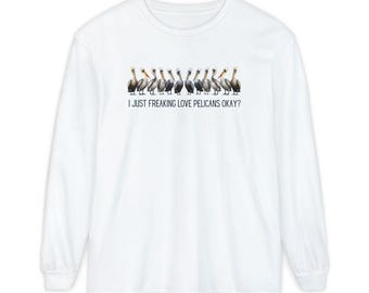 ペリカンラバー ロングスリーブTシャツ：ユーモアグラフィックTシャツ
