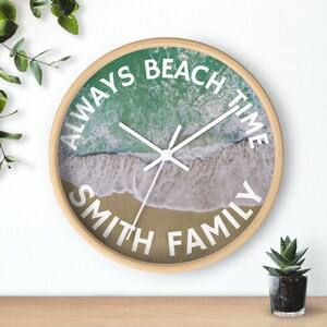 Personalized Wall Clock For Beach Lovers With Name Coastal Homes image 6