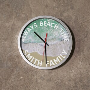 Personalized Wall Clock For Beach Lovers With Name Coastal Homes image 7