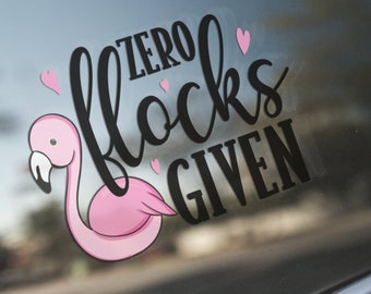 Car Decals For Women Zero Flocks Given Pink Flamingo Sticker Gift For Her Funny Stickers