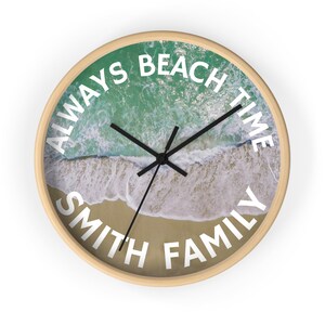 Personalized Wall Clock For Beach Lovers With Name Coastal Homes image 2