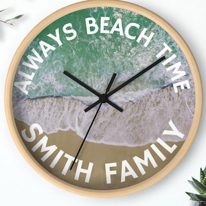 Personalized clock for beach lovers beach house