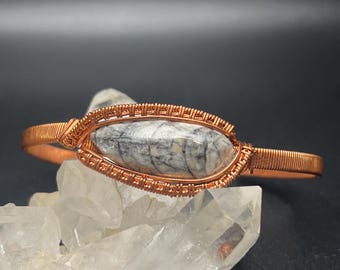 Orthoceras Fossil Copper Cuff Bracelet-Large Size