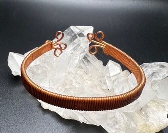 Copper Wire Wrapped Simple Bangle Bracelet-Large Size