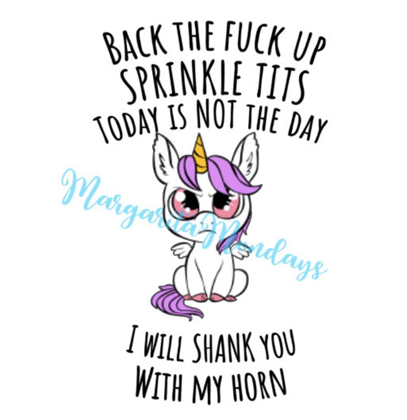 Angry Unicorn Not the day Unicorn Back Up Sprinkle Tits Today is Not the Day