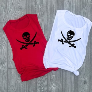 Pirate Muscle Tank, Gasparilla Pirate Tank, Skull & Swords