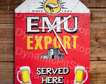 Emu Export Bar Hand-made Clock: Mancave decor,Australian Made