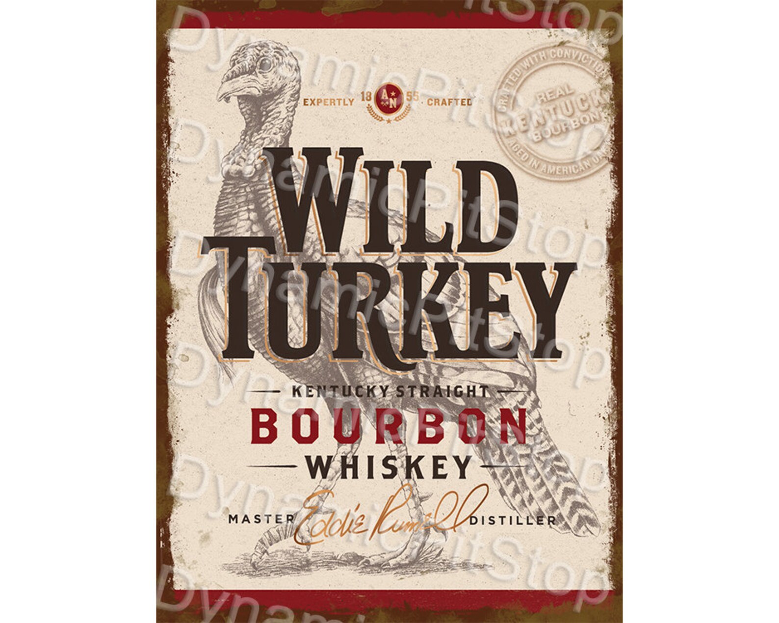 30x40cm Wild Turkey Bourbon Whiskey Rustic Tin Sign or Decal | Etsy