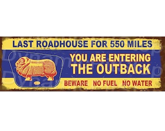 Golden Fleece Outback Rustic Tin Sign -Last Roadhouse Sign-Australian Made