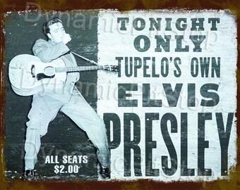 Elvis Presley Tin Sign: 50's Movie Star, Retro Movie Decor, Australian made