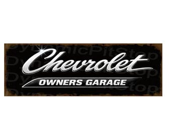 Letrero rústico de hojalata para taller Chevrolet: Autos de taller fabricados en Australia