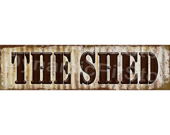 Letrero de hojalata "The Shed": decoración rústica para cobertizos, hecho en Australia
