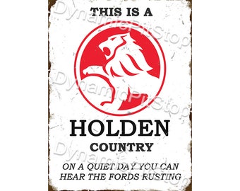 Letrero rústico de hojalata Holden, decoración de cuevas para hombres, hecho en Australia