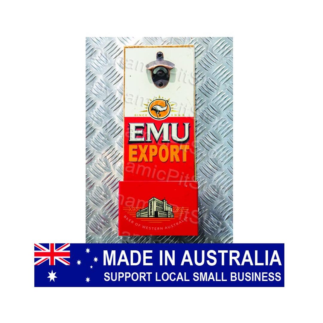 Emu Export Wall Mounted Bottle Opener With Catcher - Australian Made ...