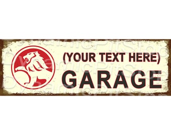 Personalised Holden Garage Sign: Australian Made Rustic Decor