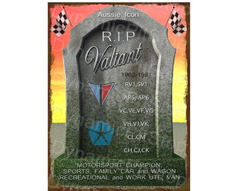 Letrero de hojalata con recuerdos de Valiant Chrysler: decoración de garaje de fabricación australiana