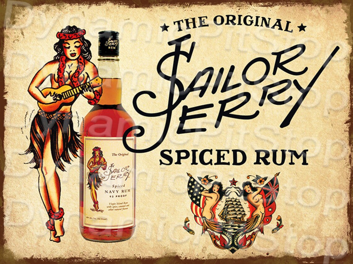 Sailor Jerry Tin Sign- Bar Decor- Australian Made - Etsy