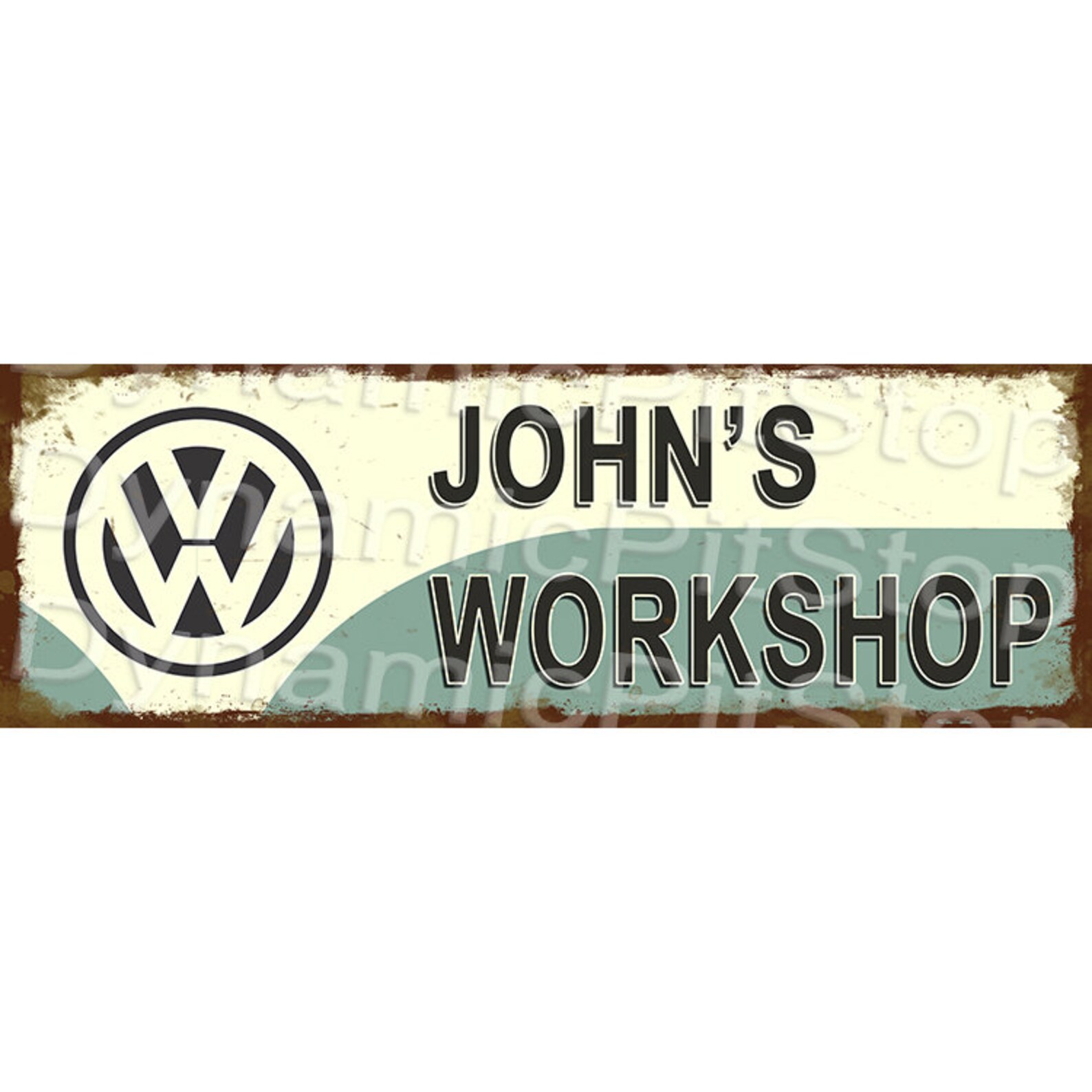 60x20cm VW Custom Garage Rustic Tin Signs Etsy