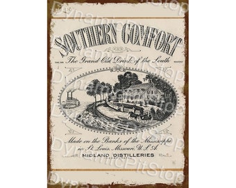 Letrero de hojalata "Southern Comfort" - Decoración de bar - Hecho en Australia