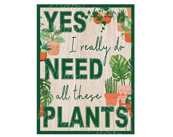Letrero de hojalata "Yes Need Plants": decoración para interiores y exteriores, hecho en Australia