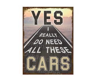 Funny Car Tin Sign: Workshop decor, Australian made
