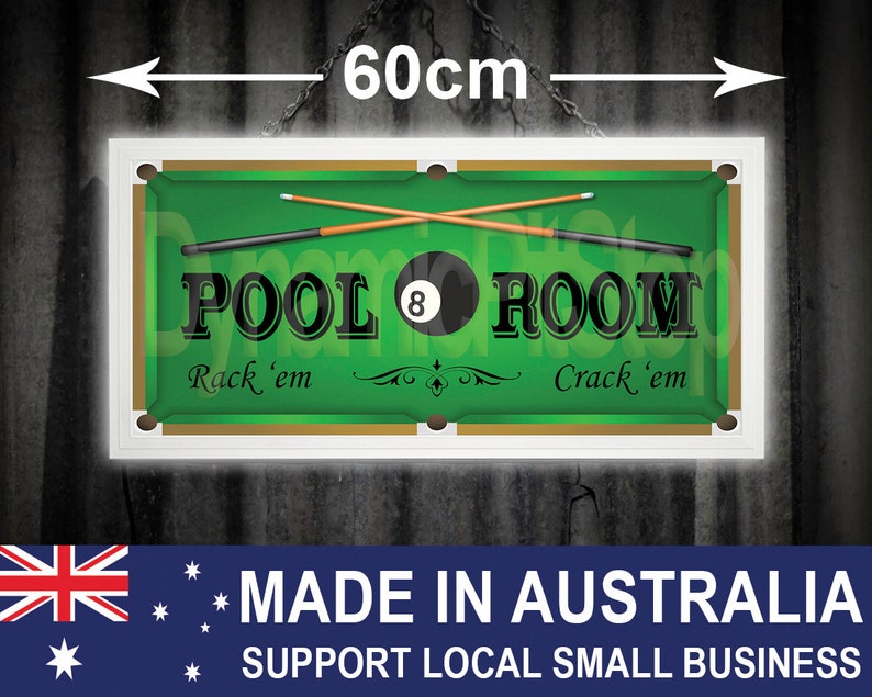 Illuminated Pool Room Sign Etsy