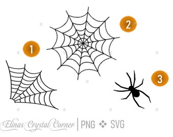 Spider SVG Bundle SVG PNG | Spider Web Corner Web Halloween Cut File Cricut Silhouette Digital Download