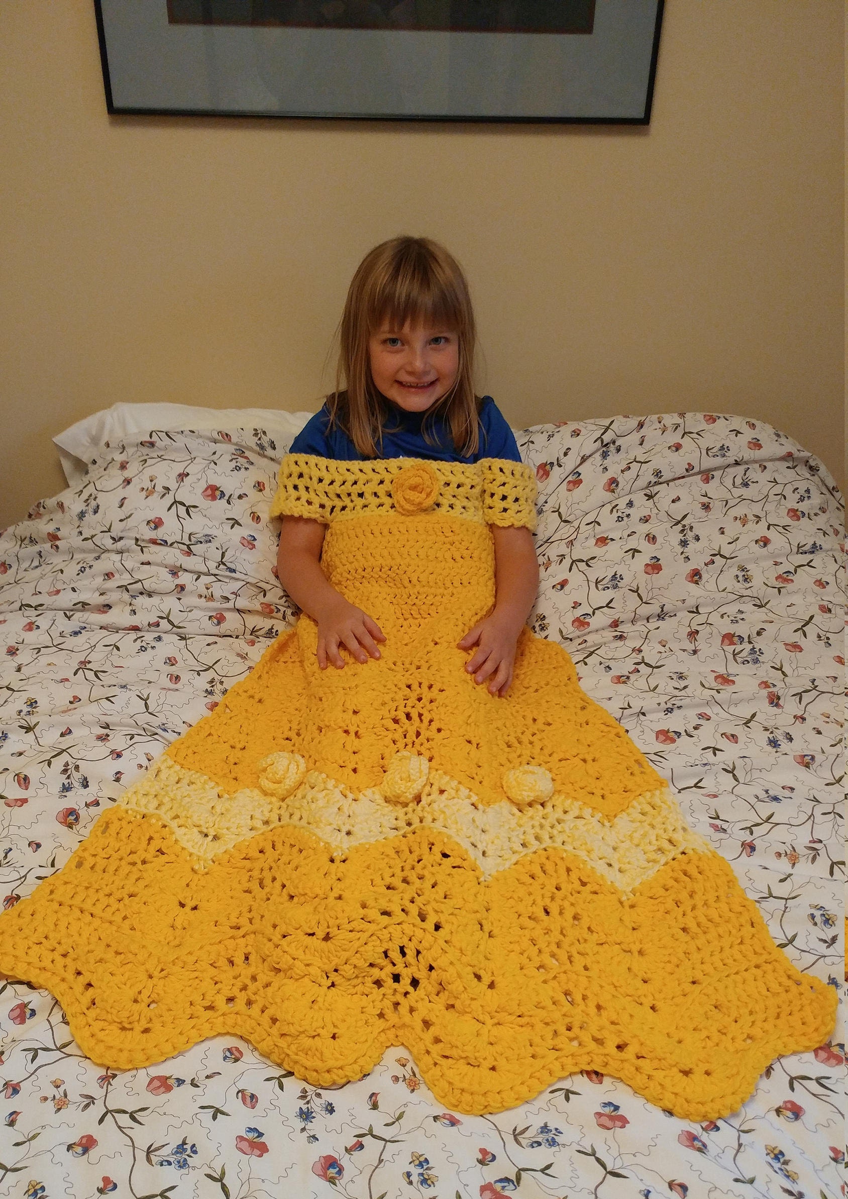 Princess Dress Blanket Crochet pattern Gold. US and UK Etsy