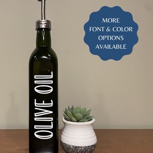 Oil Bottle Decals | Oil Bottle Labels | Custom Vinyl Labels and Decals | Home Organization Labels | Kitchen Oil Labels | Pantry Organization