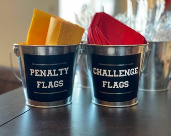 Penalty Flag & Challenge Flag Stickers | Football Party Decor