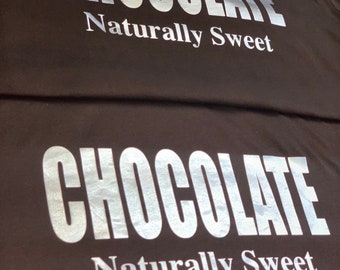 Chocolate Naturally Sweet T-Shirt - Metallic Silver Print