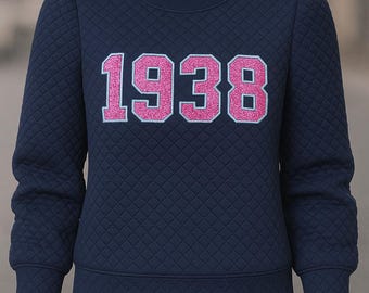 1938 embroidered glitter crewneck  | mom shirts | gifts for her | jack and jill | black owned