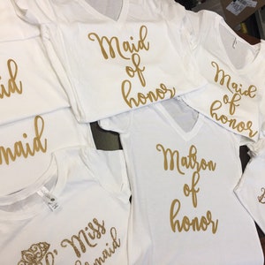 Glitter Bride t shirt - metallic Bridal party t shirt- glitter flower girl t shirt