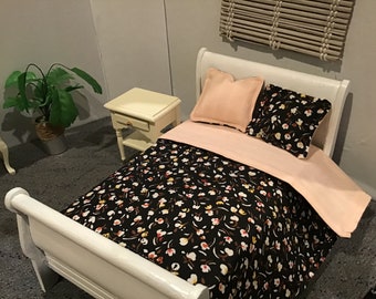 This is a dollhouse miniature  reversible  bed spread set