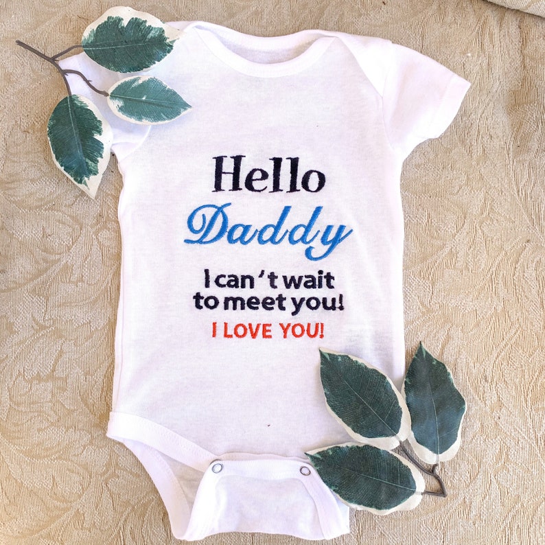 Pregnancy Announcement To Dad Hello Daddy I Cant Wait To Etsy