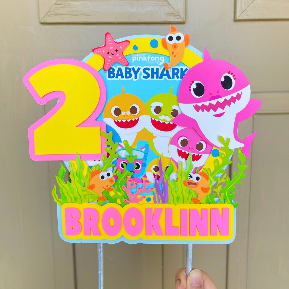 Baby Shark 3D Party Cake Topper Shark Non Shaker Topper for Etsy